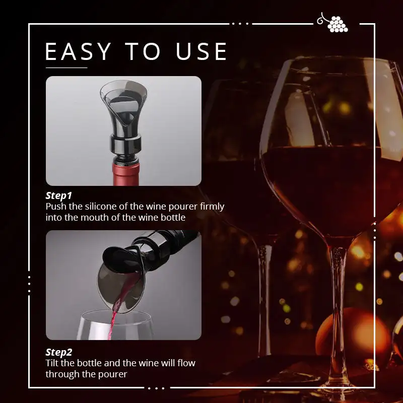 Пробка для красного вина 2 в 1, пробка для консервирования красного вина в форме лепестка, устройство для быстрой наливки вина 2 в 1, устройство для хранения вина 2