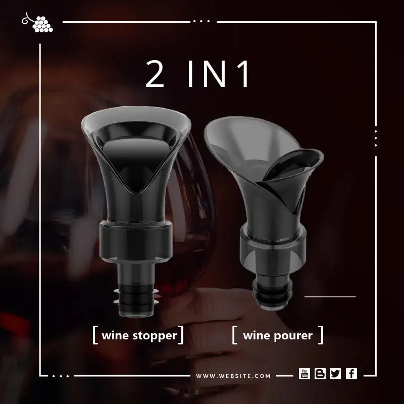 Пробка для красного вина 2 в 1, пробка для консервирования красного вина в форме лепестка, устройство для быстрой наливки вина 2 в 1, устройство для хранения вина 4