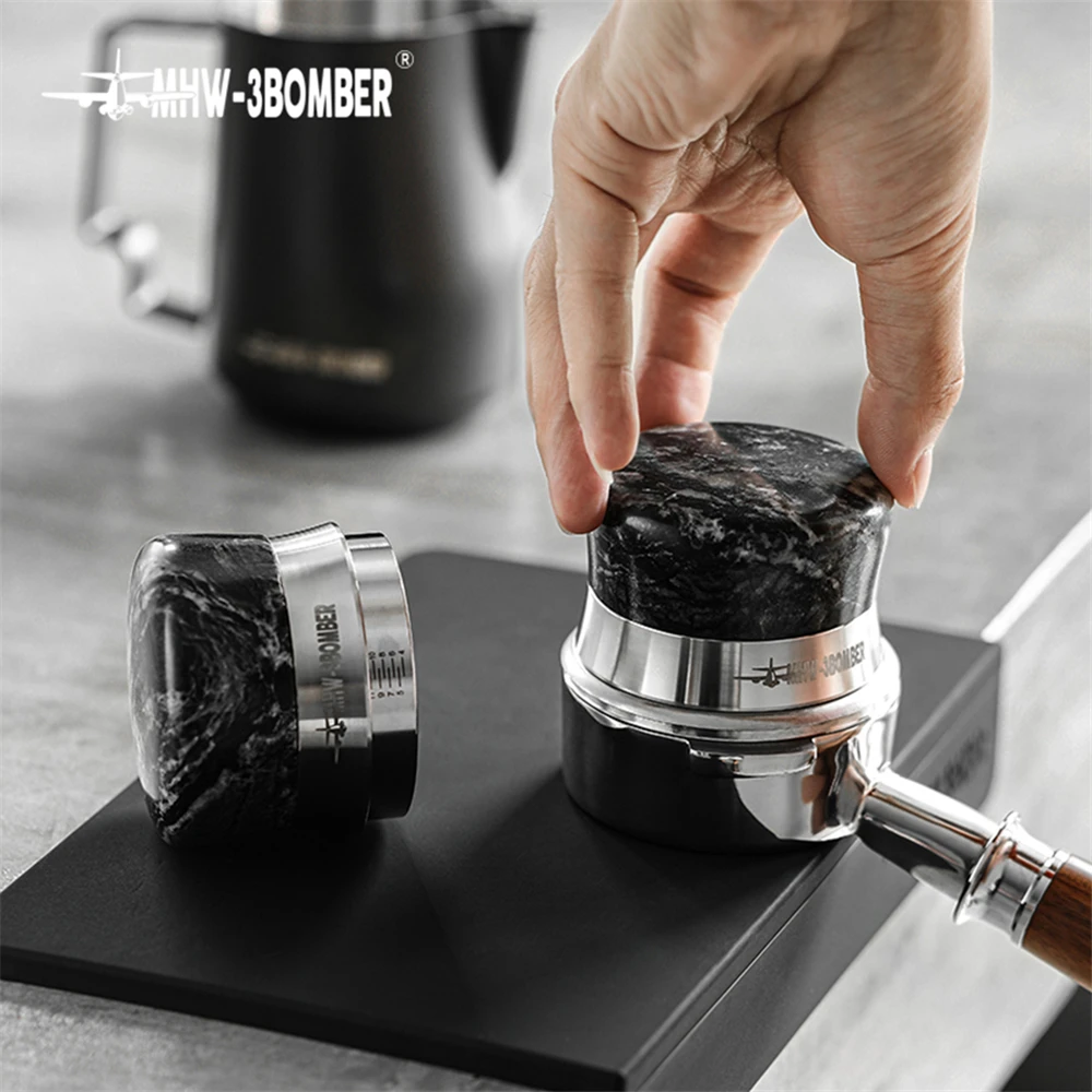 Регулируемый Распределитель для вскрытия кофе 58,35 мм, резьба из графитового камня/основание вентилятора, молоток для порошка Эспрессо, Аксессуары для кофе 0