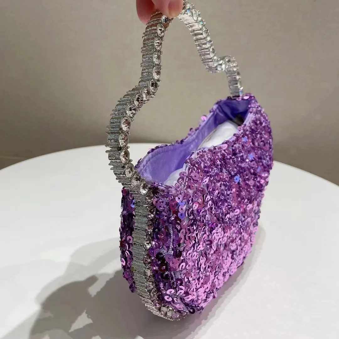 Роскошная Дизайнерская Женская сумка С металлической ручкой, вечерняя сумочка с блестками, сумочка-клатч для свадебной вечеринки, сумка через плечо 5