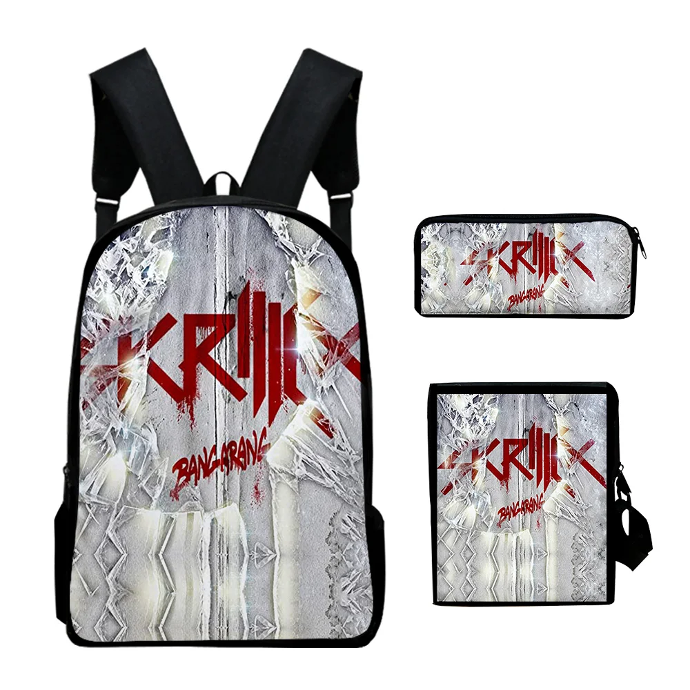 Рюкзак Skrillex DJ, комплекты из 3 предметов, сумки на плечо, рюкзак Унисекс, сумка на молнии, уникальная сумка для карандашей 0