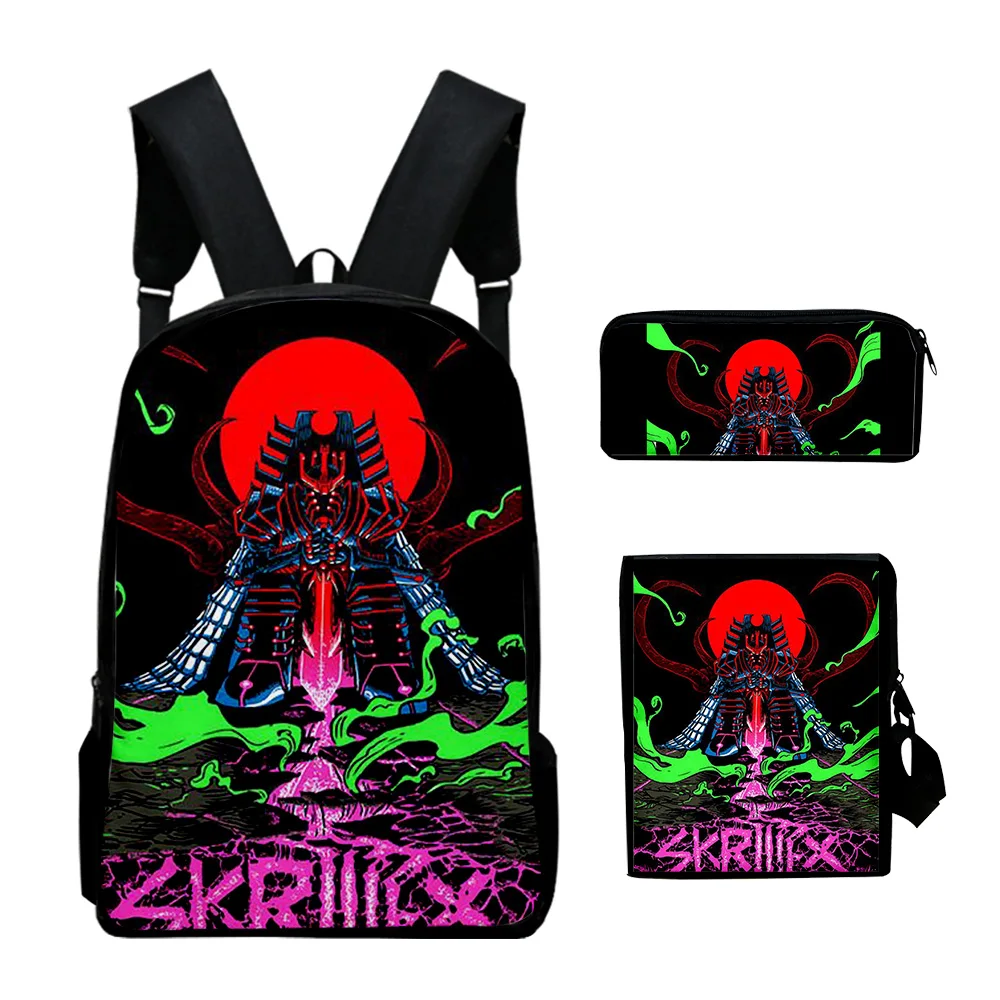 Рюкзак Skrillex DJ, комплекты из 3 предметов, сумки на плечо, рюкзак Унисекс, сумка на молнии, уникальная сумка для карандашей 5