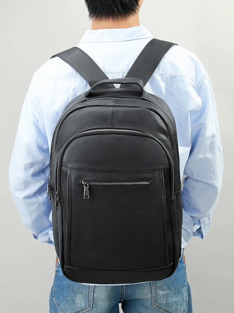Рюкзак для ноутбука 15,6-дюймовые студенческие школьные сумки с лазерной гравировкой, пакет для деловых поездок, мужская сумка на молнии из воловьей кожи, Винтажный 4