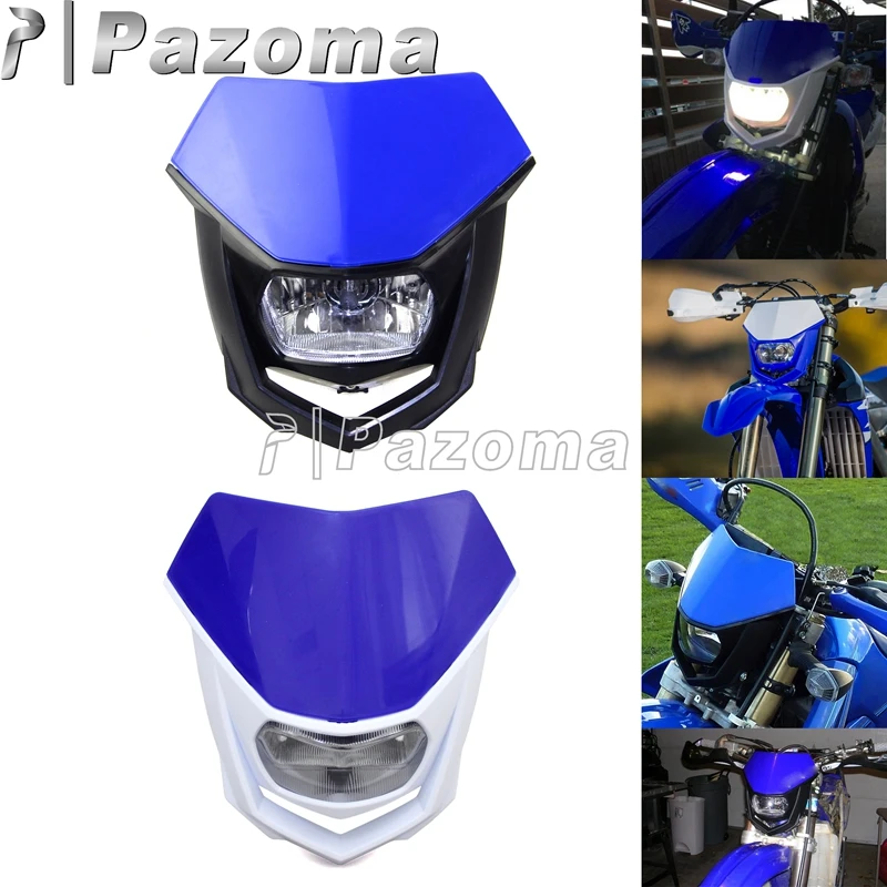 Синий Универсальный Головной Фонарь для Мотокросса, Освещение Enduro, Двойная Спортивная Фара для Байка, Обтекатель для Yamaha YZ YZF WR WRF XT TTR 450 0