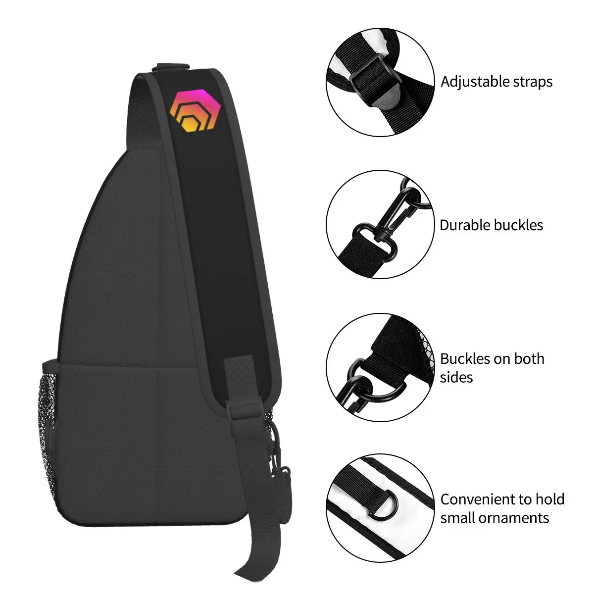 Слинг-рюкзак с Логотипом HEX Crypto, сумка для Пеших Прогулок, Дорожная Нагрудная сумка, Рюкзак, Мужской Модный Рюкзак через плечо, сумка на плечо 4