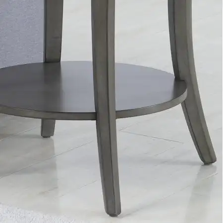 Современный Торцевой столик с Овальной Полкой Серого цвета 4