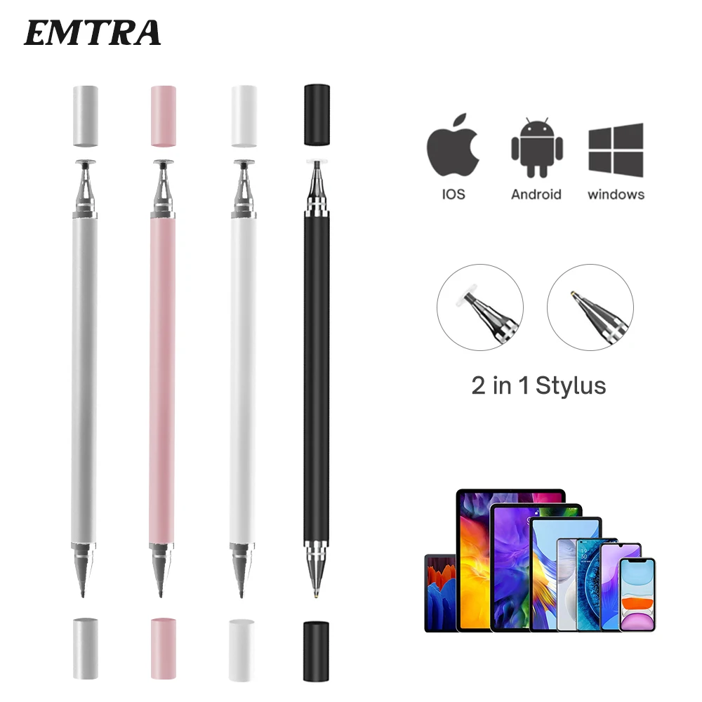 Стилус 2 В 1 Для мобильного телефона Планшета Емкостный сенсорный карандаш Для Iphone Samsung Универсальный карандаш для рисования на экране телефона Android 0