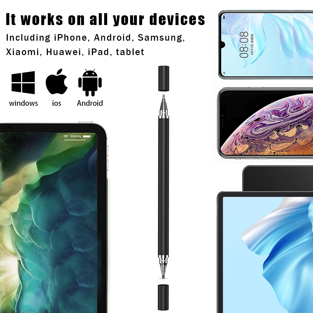 Стилус 2 В 1 Для мобильного телефона Планшета Емкостный сенсорный карандаш Для Iphone Samsung Универсальный карандаш для рисования на экране телефона Android 3