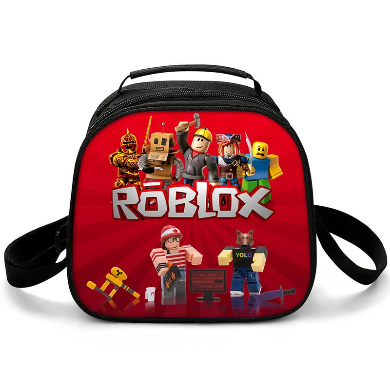 Сумка для ланча Roblox, сумка для пикника для учащихся начальной школы, Круглая сумка для льда, Сумка для еды с принтом Roblox, Переносная Мультяшная сумка для еды 2