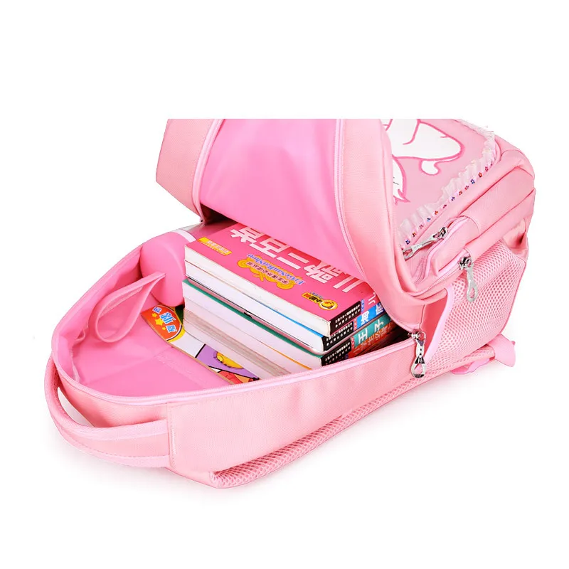 Съемные водонепроницаемые детские школьные сумки с тележкой на колесах, школьный рюкзак, школьный рюкзак с рисунком кота, Детский рюкзак с книгами 5