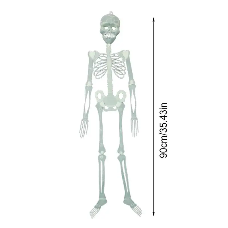 Украшение со светящимся скелетом на Хэллоуин, пластиковый скелет ужасов из костей, для украшения Дома с привидениями на кладбище на Хэллоуин 5