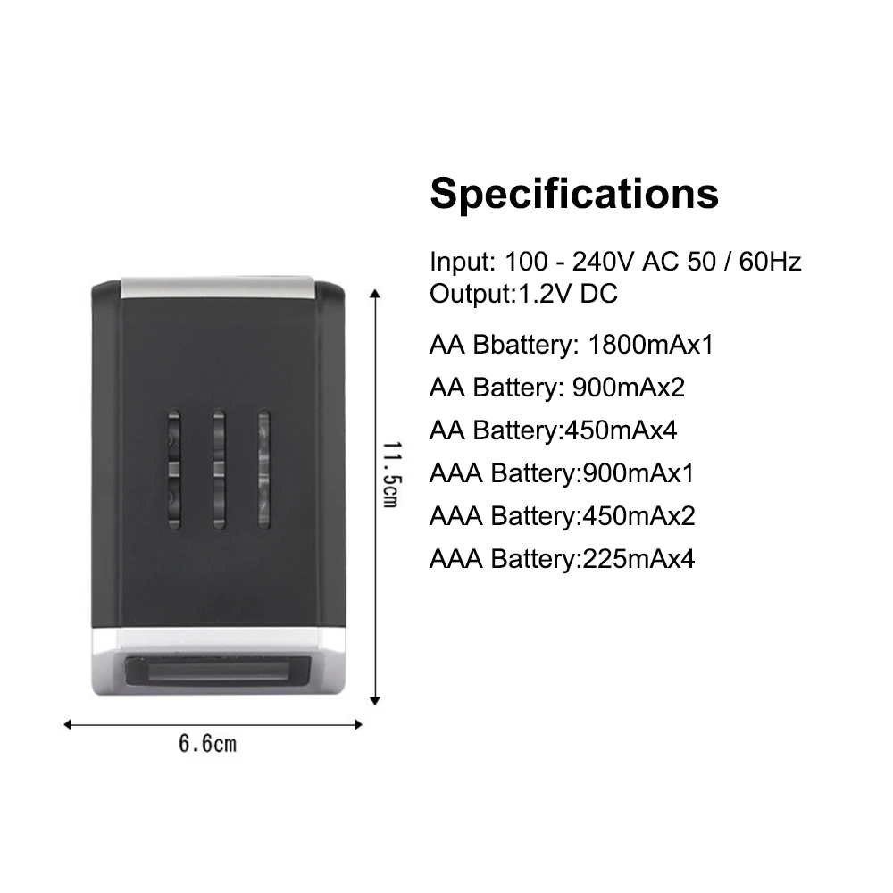 Умное Зарядное устройство PUJIMAX AA/AAA ЕС, США, Великобритания, Штекер С Зарядным кабелем, ЖК-дисплей Для 1,2 В NiMH NiCd Аккумуляторных батарей 1