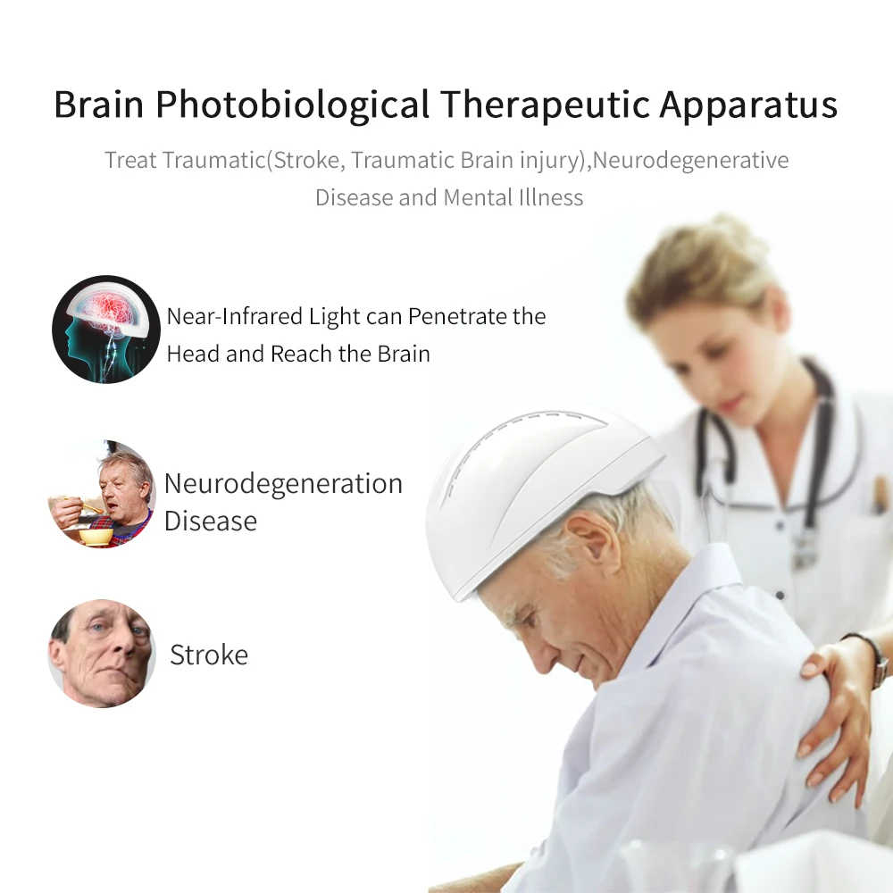 Фотобиомодулирующий Шлем с Мозговой Волной 810 нм, Инфракрасная Светодиодная Светотерапия Для Лечения Инсульта, Болезни Паркинсонизма, Лечения психических заболеваний 2