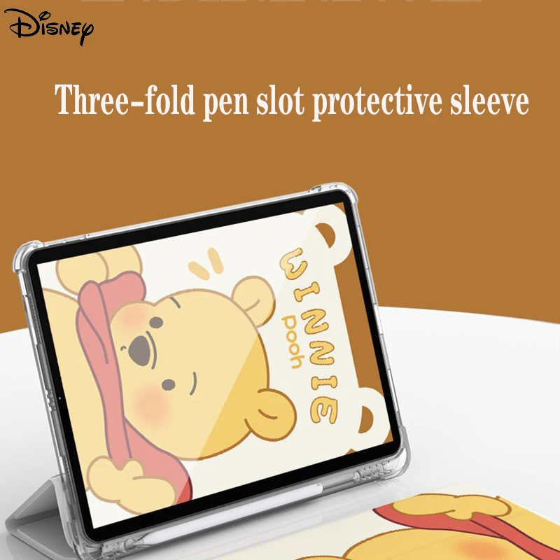 Чехол для планшета Disney Winnie the Pooh для iPad Air 1 2 3 Mini 4 5 6 iPad Pro 2021 2022 12,9 дюйма с трехстворчатым гнездом для ручки, Защитный чехол 3