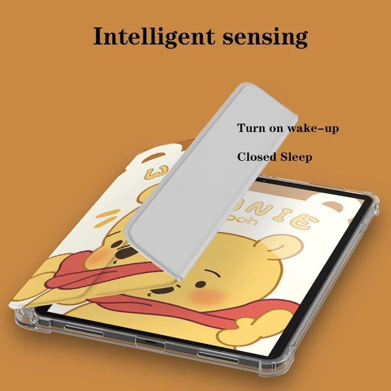 Чехол для планшета Disney Winnie the Pooh для iPad Air 1 2 3 Mini 4 5 6 iPad Pro 2021 2022 12,9 дюйма с трехстворчатым гнездом для ручки, Защитный чехол 4