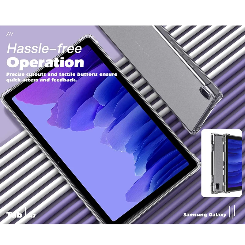 Чехол для планшета Samsung Galaxy Tab A7 10,4 Дюйма 2020, Прозрачный Мягкий гибкий защитный чехол из ТПУ для Samsung Tab SM-T500 2