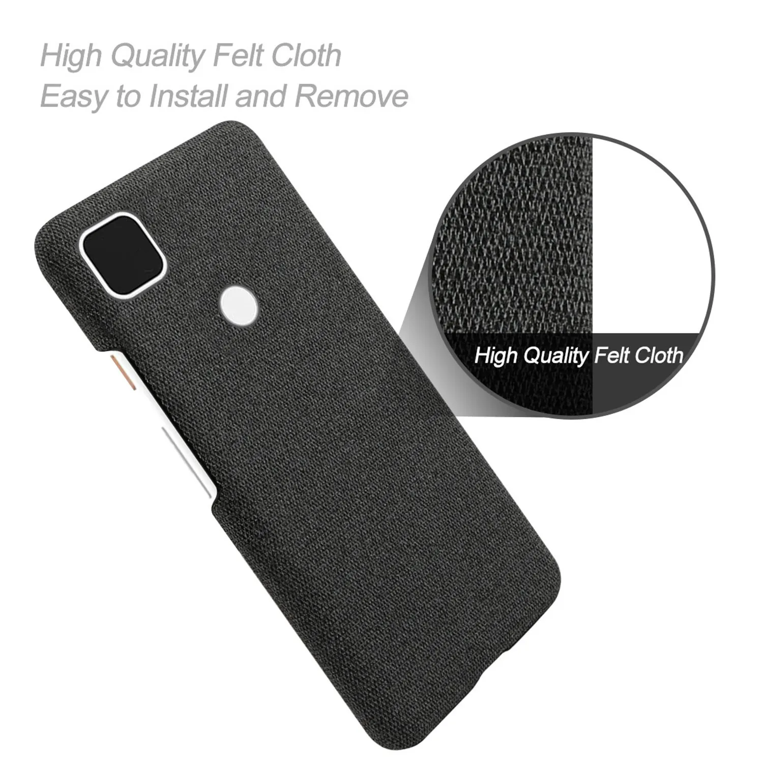 Чехол для телефона с тканевым рисунком, кожаный чехол Google Pixel, защитный чехол от падения, подходит для Google Pixel 4A (черный) 4