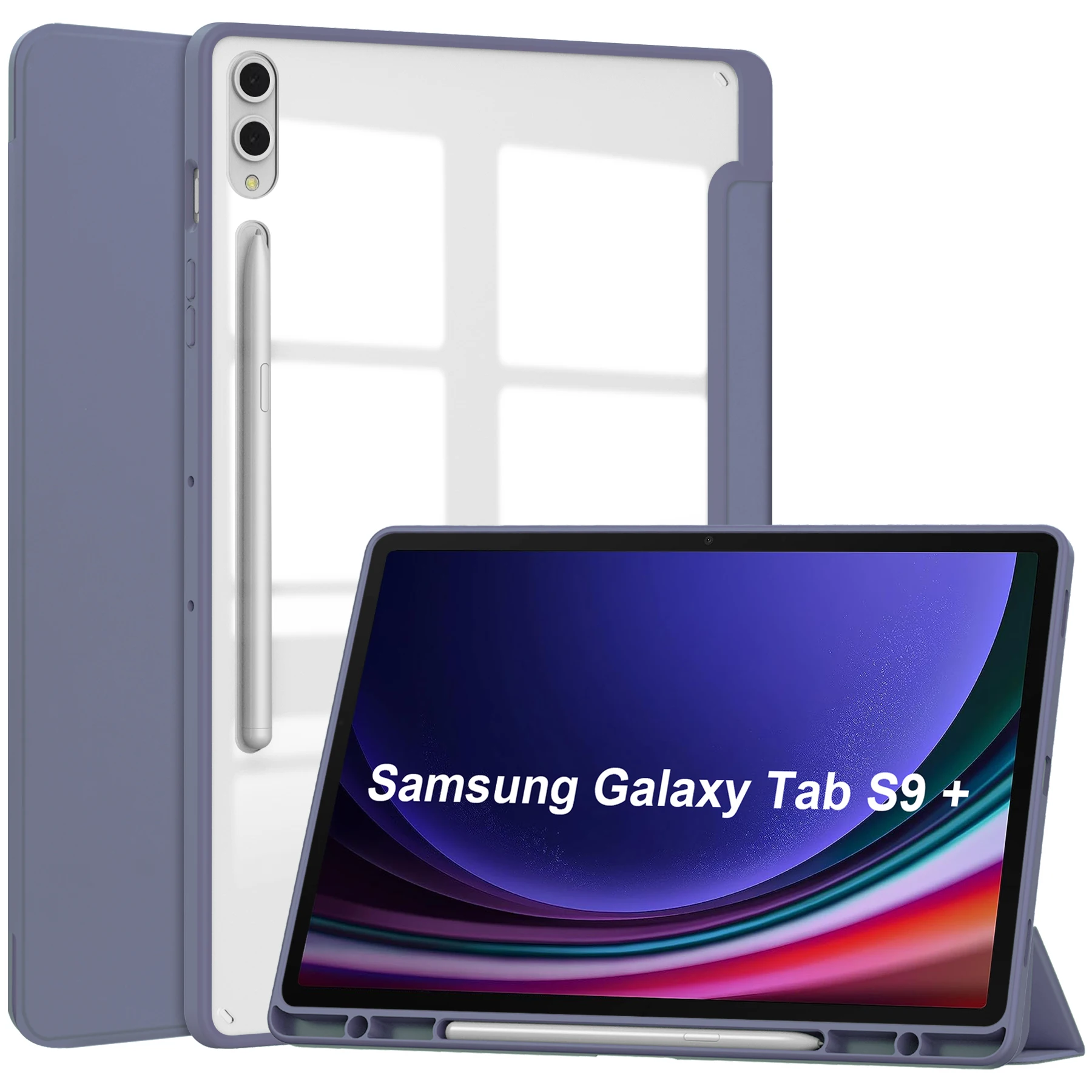 Чехол-подставка Для Samsung Galaxy Tab S9 Plus S6 Lite A8 X200 Для Sam S8 S7 FE T730 С Держателем Ручки Smart Cover Из Мягкого ТПУ Противоударный 0