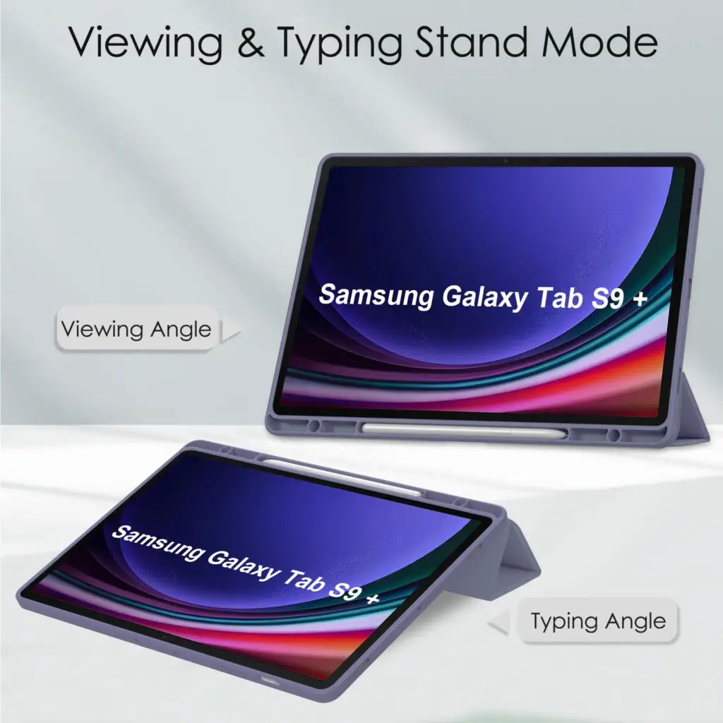 Чехол-подставка Для Samsung Galaxy Tab S9 Plus S6 Lite A8 X200 Для Sam S8 S7 FE T730 С Держателем Ручки Smart Cover Из Мягкого ТПУ Противоударный 3