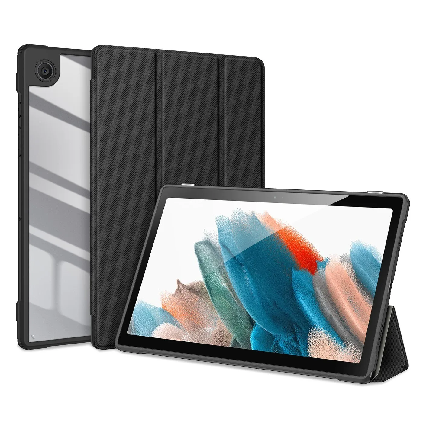 Чехол, совместимый для Galaxy Tab A8 10,5 дюймов 2021 (SM X200 X205), чехол с прозрачной задней панелью, Смарт-чехол A8 для 0