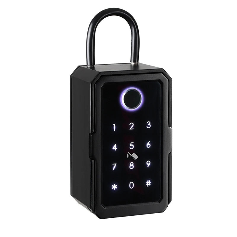 Шкаф для ключей с кодом, сейф для ключей на улице/в помещении, сейф для ключей с отпечатками пальцев для дома/гаража/офиса (Bluetooth) 0