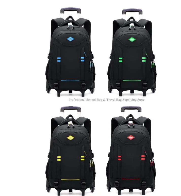 Школьная сумка-тележка ZIRANYU для мальчиков, школьный рюкзак-тележка, сумка на колесиках, школьный рюкзак на колесиках, сумка-тележка на колесиках 5
