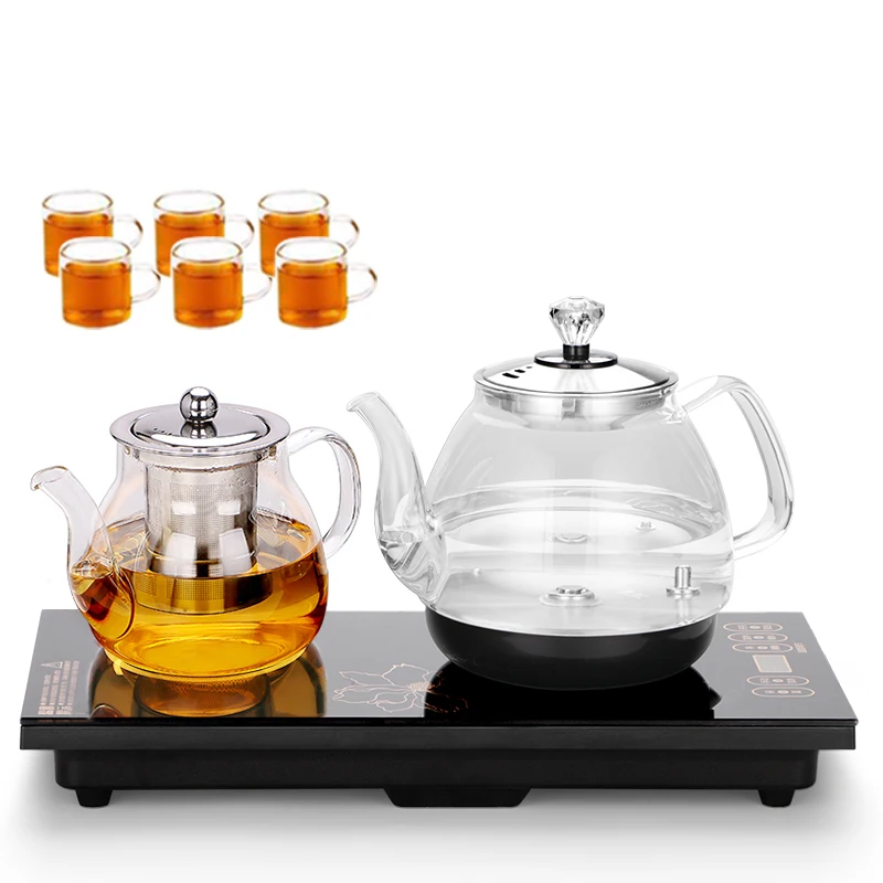 Электрический Чайник Бытовой Чайник с Автоматическим Подачей воды Снизу, Кофейный столик Со Встроенным Чайным Сервизом, Индукционная плита 0