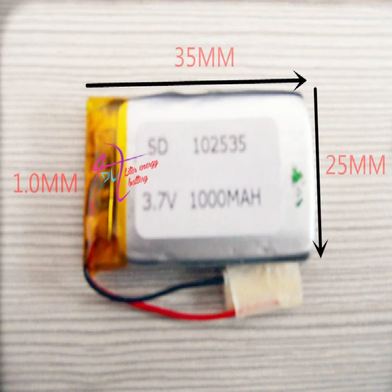 лучшая марка аккумулятора 3.7 В полимерно-литиевая батарея 102535 MP3 MP4 1000 мАч беспроводной динамик для наушников 0