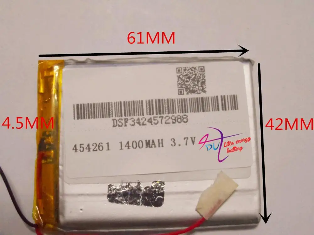 лучшая марка аккумулятора Размер 454261 3,7 В 1400 мАч планшетный аккумулятор с защитной платой для MP4 GPS цифрового продукта Бесплатно 0