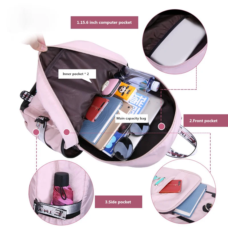 школьный рюкзак в корейском стиле для девочек-подростков, модный черно-белый рюкзак для студенток, школьный рюкзак, милая сумка для книг 3